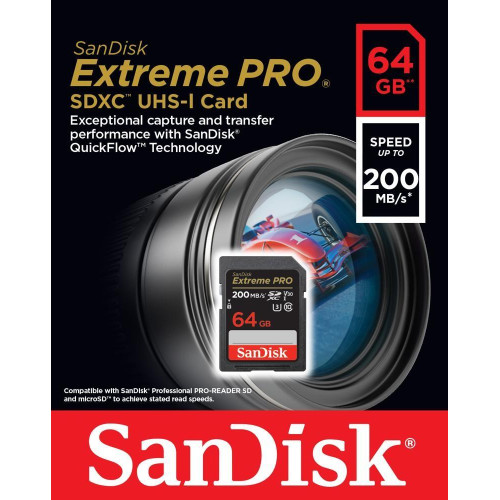 Karta pamięci Extreme Pro SDXC 64GB 200/90 MB/s V30 UHS-I U3 -7881416