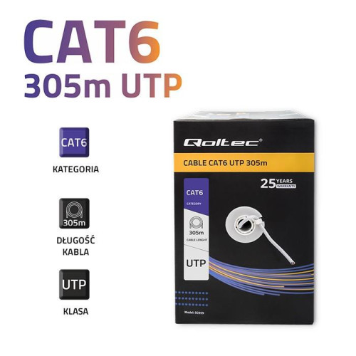 Kabel sieciowy/skrętka UTP | CAT6 | 305m -7885479
