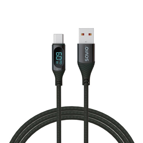 Kabel USB - USB C z wyświetlaczem, 60W, 1m, CL-172-7885863