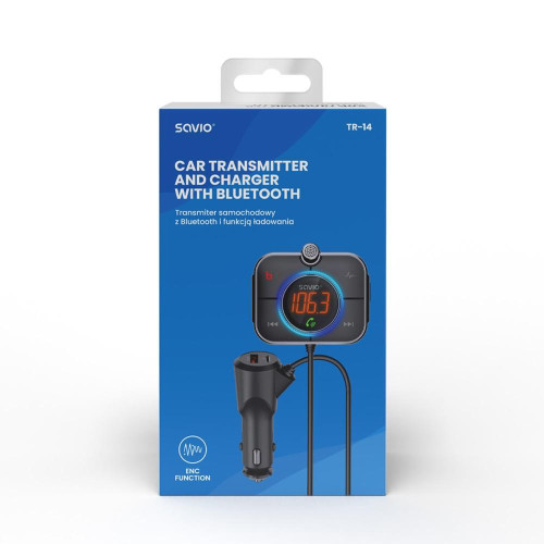 Transmiter samochodowy FM z Bluetooth i ładowarką PD, TR-14-7886758