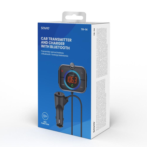 Transmiter samochodowy FM z Bluetooth i ładowarką PD, TR-14-7886759