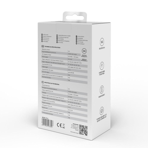 Transmiter samochodowy FM z Bluetooth i ładowarką PD, TR-14-7886760