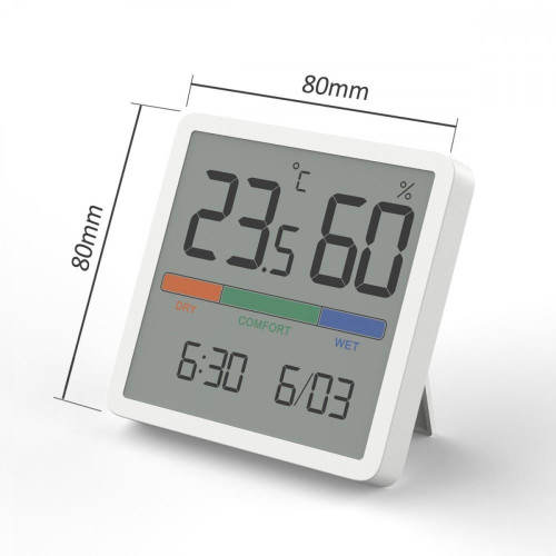 Termometr / higormetr stacja pogody z funkcją zegara i daty GB380 -7886851
