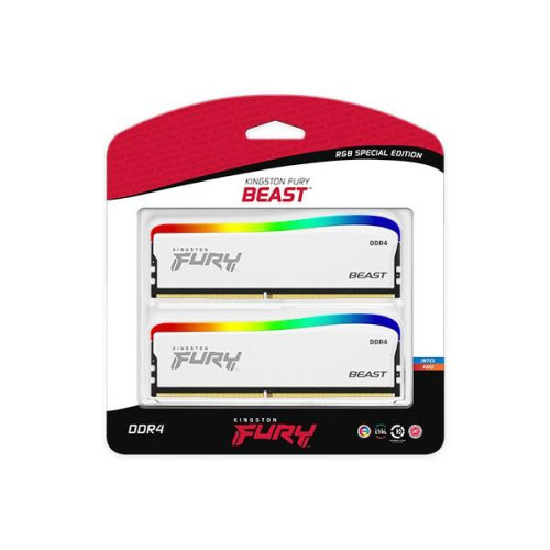 Pamięć DDR4 Fury Beast RGB 16GB(2* 8GB)/3200 CL16 biała-7894090