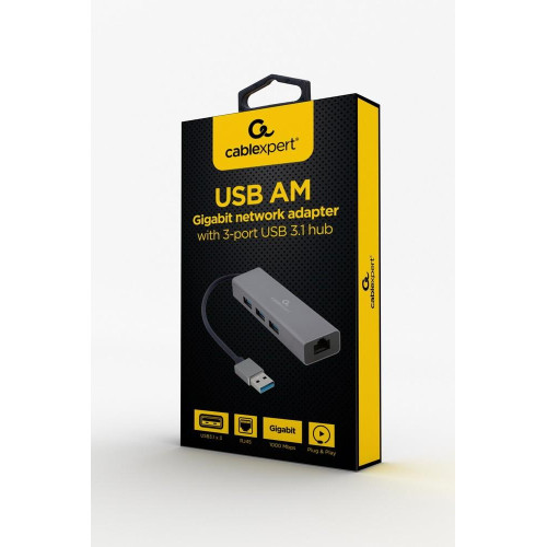Adapter USB-AM to LAN GbE Hub 3xUSB 3.0 -7894217