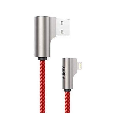 CB-AL01 Red OEM nylonowy kabel USB - Lightning | 2m | wtyki 90 stopni | certyfikat MFi-7894876