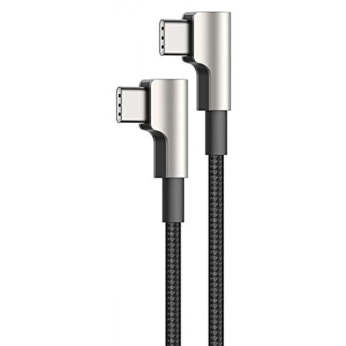 CB-CMD37 Black OEM nylonowy kabel USB C - USB C | 1m | wtyki 90 stopni | 3A | 60W PD | 20V-7894883