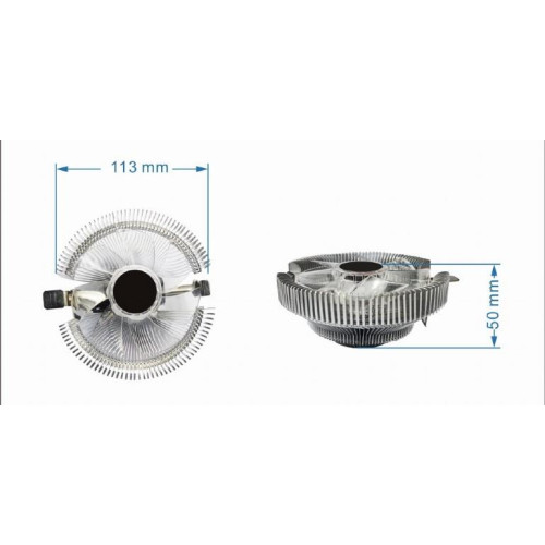 Chłodzenie CPU Huracan 9cm 55W 4-pin niebieski LED-7896427