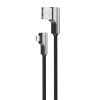 CB-AL04 Czarny OEM nylonowy kabel USB - Lightning | 1m | wtyki 90 stopni | certyfikat MFi-7900643