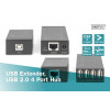 Przedłużacz/Extender HUB 4 porty USB 2.0 po skrętce kat. 5e/7, do 50m-7901494