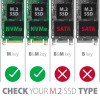 EEM2-GTSA Obudowa zewnętrzna aluminiowa bezśrubowa, USB-C 3.2 GEN 2 M.2 NVMe SSD, kabel USB C-C + C-A-7905022