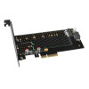 PCEM2-DC Adapter wewnętrzny PCIe x4, 1x M.2 NVMe M-key + 1x SATA B-key slot, chłodnica, SP & LP + radiator-7905375