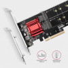 PCEM2-ND Kontroler PCIe x 8, 2x slot M.2 NVMe M-key RAID wsparcie dla płyt bez bifurkacji, w zestawie, SP & LP-7905395