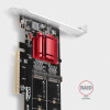 PCEM2-ND Kontroler PCIe x 8, 2x slot M.2 NVMe M-key RAID wsparcie dla płyt bez bifurkacji, w zestawie, SP & LP-7905396