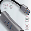 HMA-GL3AP Wieloportowy hub metalowy 3x USB-A + GLAN, USB 3.2 Gen 1, 20cm USB-A kabel, microUSB dodatkowe zasilanie-7905532
