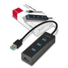 HUE-S2B Hub 4-portowy USB 3.2 Gen 1 charging hub, 30cm kabel, microUSB dodatkowe zasilanie-7905623