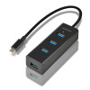 HUE-S2C Hub 4-portowy USB 3.2 Gen 1 charging hub, 40cm USB-C kabel, microUSB dodatkowe zasilanie-7905624