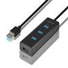 HUE-S2BL Hub 4-portowy USB 3.2 Gen 1 charging hub, 1.2m kabel, microUSB dodatkowe zasilanie-7905632