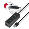 HUE-S2BL Hub 4-portowy USB 3.2 Gen 1 charging hub, 1.2m kabel, microUSB dodatkowe zasilanie-7905636