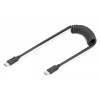 Kabel spiralny USB C/USB C, USB 2.0, PD 60W, max. 1m Czarny-7906489