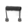 Kabel spiralny USB C/USB C, USB 2.0, PD 60W, max. 1m Czarny-7906490