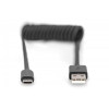 Kabel spiralny USB A/USB C, USB 2.0, PD 60W, max. 1m Czarny-7906494