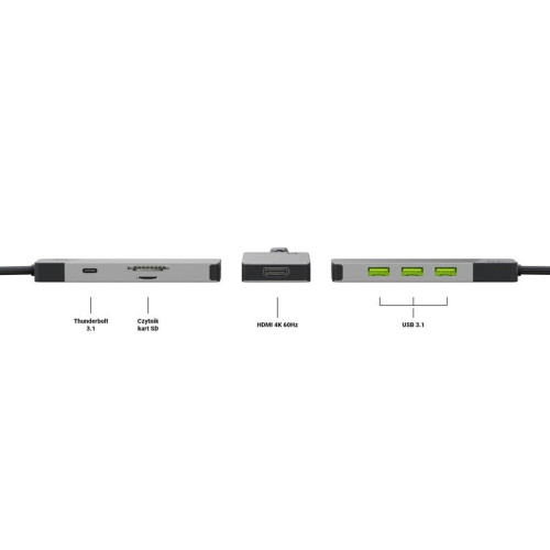 Hub adapter USB-C Connect 3xUSB 3.1 HDMI 4K 60Hz USB-C PD 85W-7903279