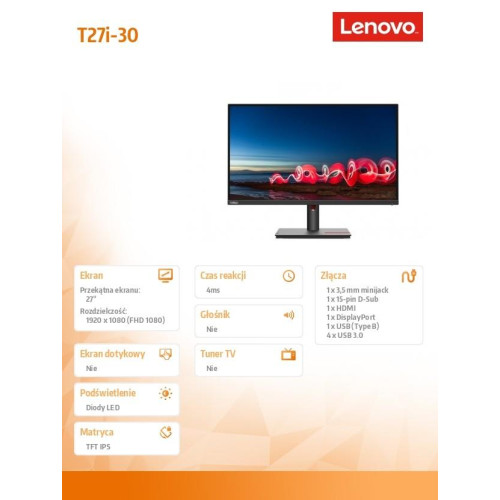 Monitor 27 cali ThinkVision T27i-30 63A4MAT1EU -7904776