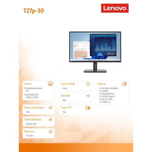 Monitor 27 cali ThinkVision T27p-30 63A9GAT1EU-7904816