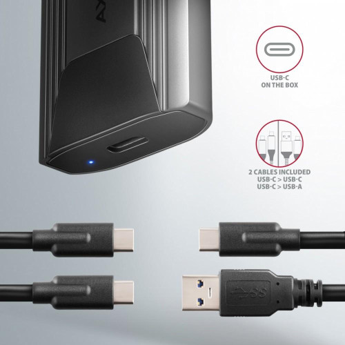 EEM2-GTSA Obudowa zewnętrzna aluminiowa bezśrubowa, USB-C 3.2 GEN 2 M.2 NVMe SSD, kabel USB C-C + C-A-7905018