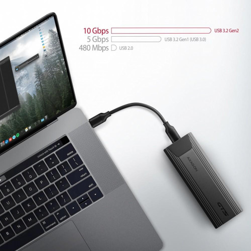 EEM2-GTSA Obudowa zewnętrzna aluminiowa bezśrubowa, USB-C 3.2 GEN 2 M.2 NVMe SSD, kabel USB C-C + C-A-7905019