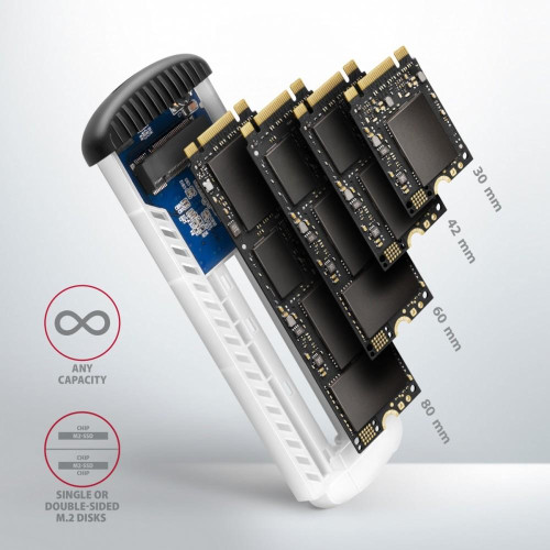EEM2-SA Obudowa zewnętrzna aluminiowa bezśrubowa USB 3.2 GEN 1 M.2 SATA SSD-7905033