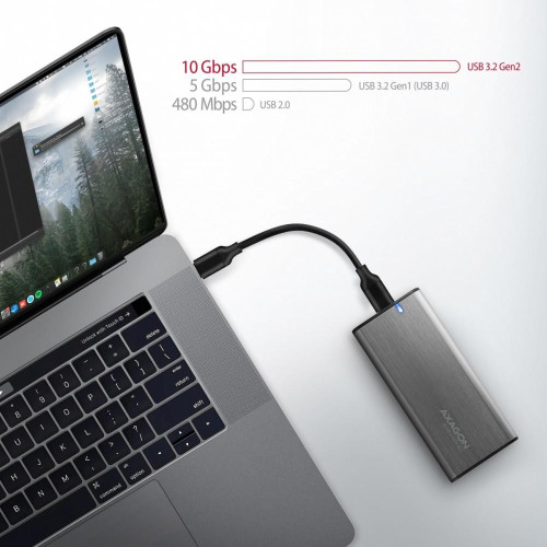 EEM2-SG2 Obudowa zewnętrzna aluminiowa bezśrubowa USB-C 3.2 Gen 2 M.2 NVMe & SATA SSD + USB-A - USB-C redukcja-7905055