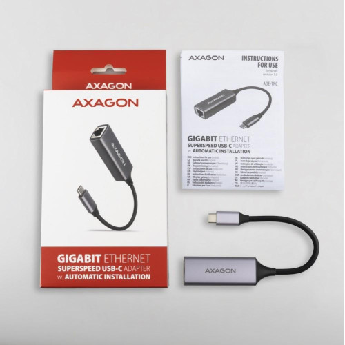 ADE-TRC Karta sieciowa Gigabit Ethernet adapter, USB-C 3.2 Gen 1, instalacja automatyczna, metalowy, tytanowa szarość-7905338