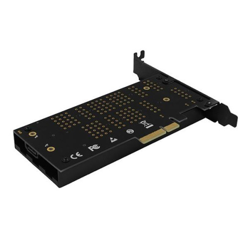 PCEM2-DC Adapter wewnętrzny PCIe x4, 1x M.2 NVMe M-key + 1x SATA B-key slot, chłodnica, SP & LP + radiator-7905372