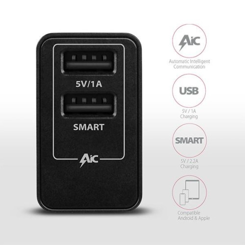 ACU-DS16 Ładowarka sieciowa, SMART 16W, 2x port USB-A, 5V/2.2A + 5V/1A-7905450