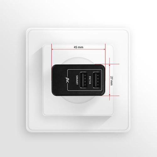 ACU-DS16 Ładowarka sieciowa, SMART 16W, 2x port USB-A, 5V/2.2A + 5V/1A-7905453