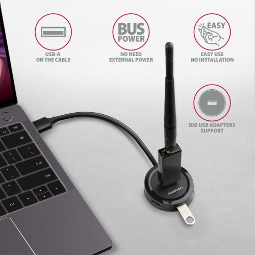 HUE-P1A Hub 4-portowy USB 3.2 Gen 1 round, 30cm USB-A kabel, microUSB dodatkowe zasilanie-7905602
