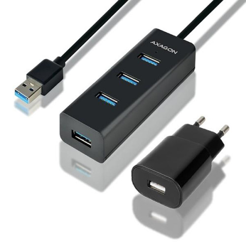 HUE-S2BP Hub 4-portowy USB 3.2 Gen 1 charging hub 1.2m kabel, AC adapter-7905639