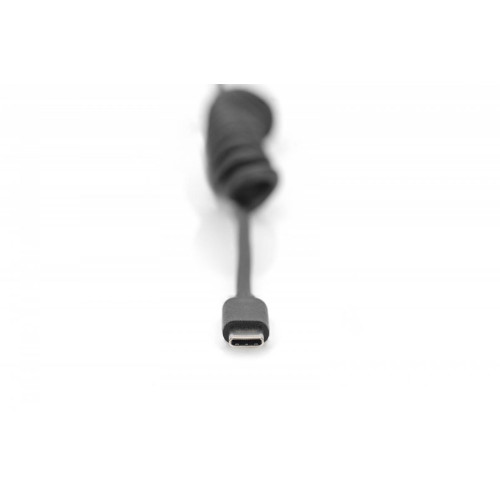 Kabel spiralny USB A/USB C, USB 2.0, PD 60W, max. 1m Czarny-7906495