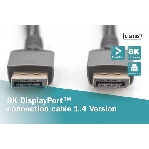 Kabel połączeniowy PREMIUM DisplayPort 8K60Hz UHD DP/DP M/M 2m Czarny-7906627