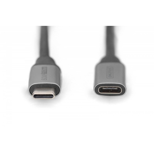 Kabel przedłużający USB 3.0 60W/5Gbps Typ USB C/USB C M/Ż 1m Czarny-7908938