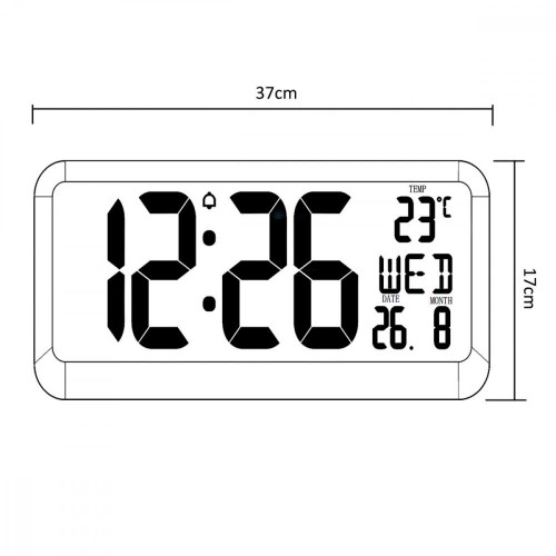 Zegar ścienny LCD z czujnikiem temperatury GB214 -7908975