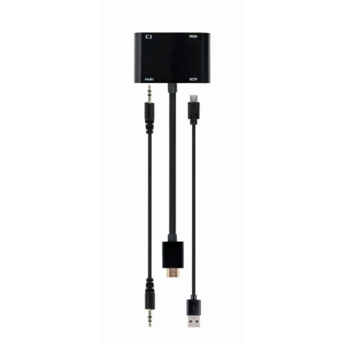 Adapter HDMI męski do HDMI żeński + VGA żeński z audio i dodatkowym portem zasilania-7910246