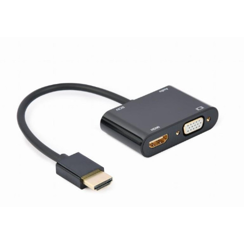 Adapter HDMI męski do HDMI żeński + VGA żeński z audio i dodatkowym portem zasilania-7910250