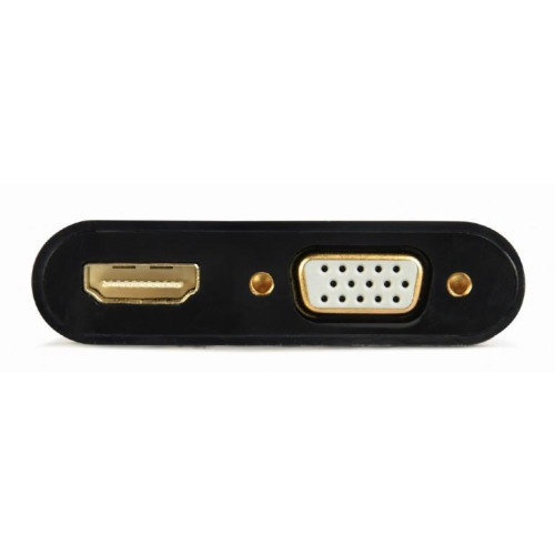 Konwerter sygnału VGA do HDMI + VGA czarny, 15 cm-7910277