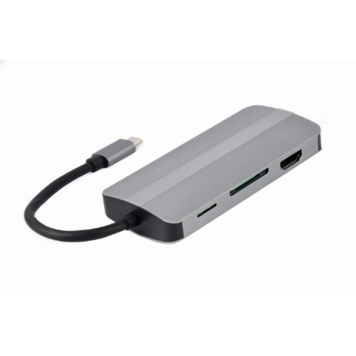 Adapter USB-C 8w1, HDMI, USB-C, PD, VGA, USB 3.1, 2.0, audio, czytnik kart-7910279