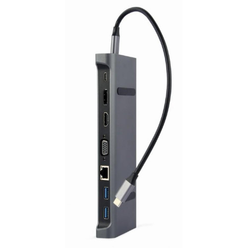 Adapter USB-C 9w1, HDMI, USB-C PD, VGA, DP, USBx3, Audio, LAN-7910282