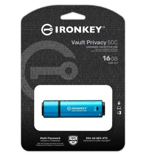 Pendrive 16GB IronKey Vault Privacy 50C AES-256 FIPS-197-7912644