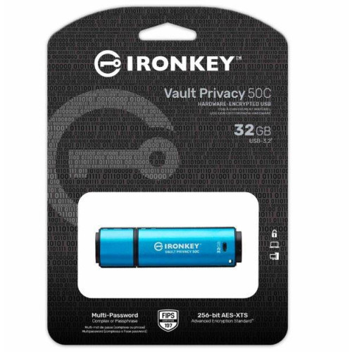 Pendrive 32GB IronKey Vault Privacy 50C AES-256 FIPS-197-7912647
